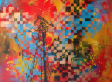 "Communication", 30"x40", Acrylic and Aerosol on Canvas